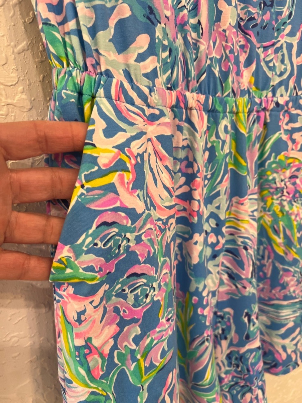 Lilly Pulitzer Patsi Romper All Together Now Print Blue Pink - Picture 3 of 12